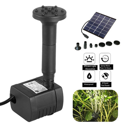 Solar Fountain Pump with Six Nozzles for Garden Decor - Smarsty