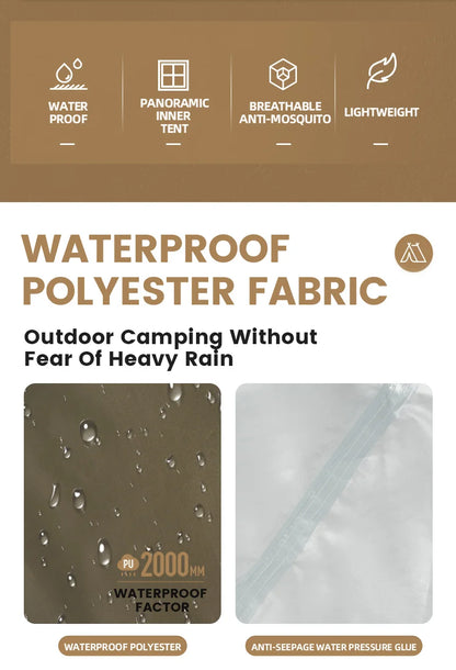 MOBI GARDEN Camping Backpacking Tent Waterproof Rainproof Hiking Silver Coated Sun Protection Easy Set Up