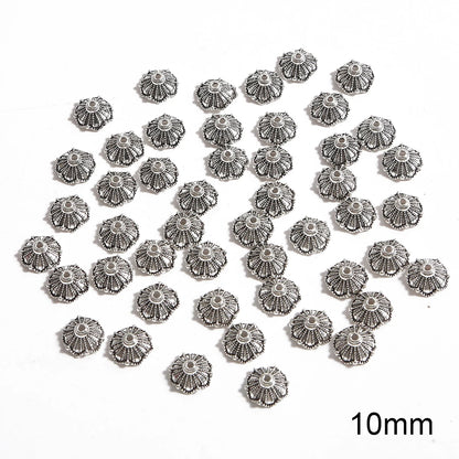 50pcs Tibetan Silver Leaf Flower Bead Caps for Jewelry Making - Smarsty