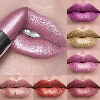 Bold Metallic Lipstick Set for Long Lasting Shine - Smarsty