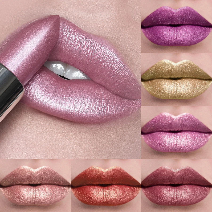 Bold Metallic Lipstick Set for Long Lasting Shine - Smarsty