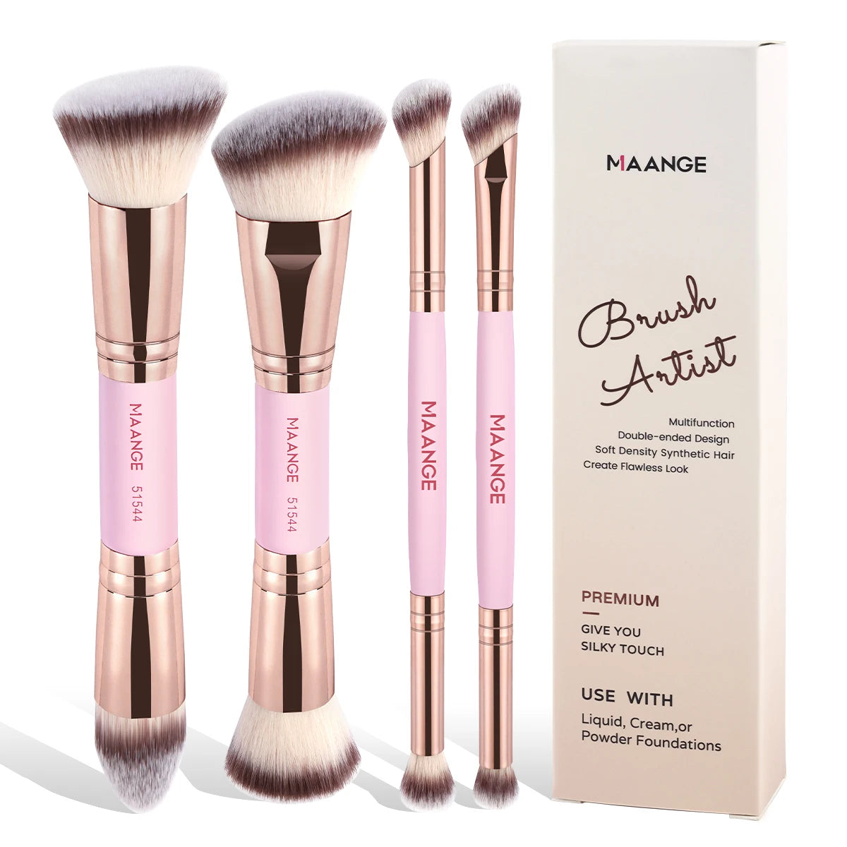 MAANGE 4 Piece Makeup Brush Set for Beginners - Smarsty