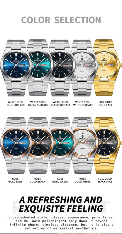 Luxury Waterproof Quartz Men's Watch with Luminous Features - Smarsty