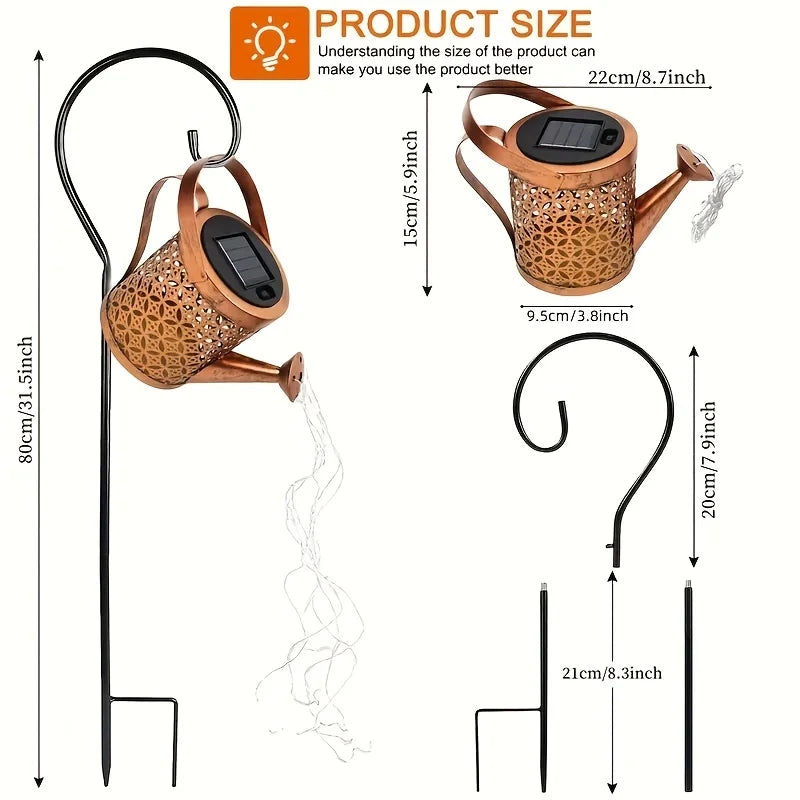 Solar LED Watering Can Light for Outdoor Garden Decor - Smarsty