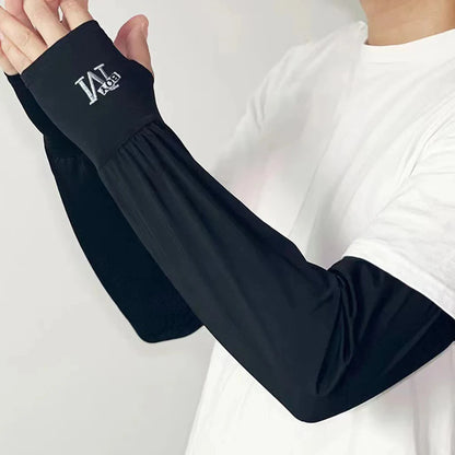 Mens UV Protection Ice Arm Sleeves Lightweight Cooling Gloves - Smarsty
