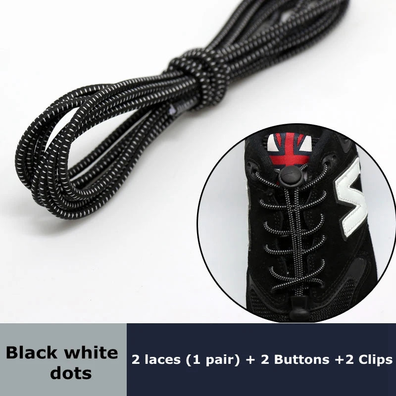 Round Elastic Shoelaces Suitable For Various Shoe Accessories No Tie Shoelace Fixed Stretching Locking Lazy laces 1 Pair