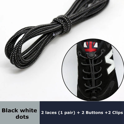 1 Pair round Elastic Shoelaces No-Tie Stretching Locking Lazy Laces for Various Shoe Accessories Suitable for All Sizes - Smarsty