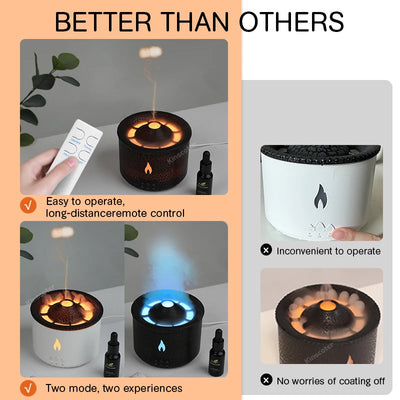 Aromatherapy Volcano Flame Diffuser with Humidifier Feature - Smarsty
