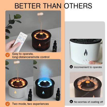Aromatherapy Volcano Flame Diffuser with Humidifier Feature - Smarsty