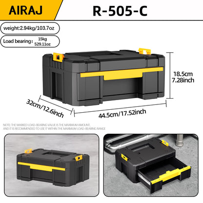 AIRAJ MultiFunctional Tier Stackable Rolling Plastic Portable Folding Tool Storage Box , Suitable for Garage Storage