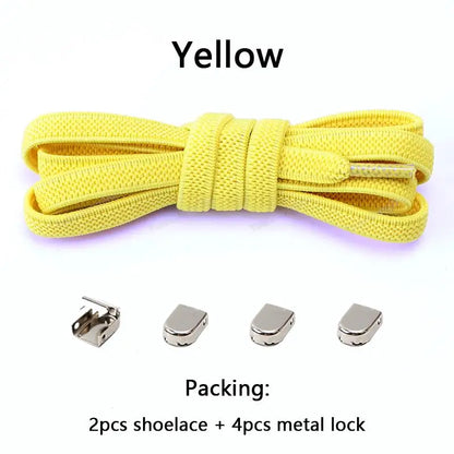 No tie Shoe laces Elastic laces Sneakers Flat Shoelaces without ties Quick Shoelace for Shoes Kids Adult One Size fits All Shoes - Smarsty