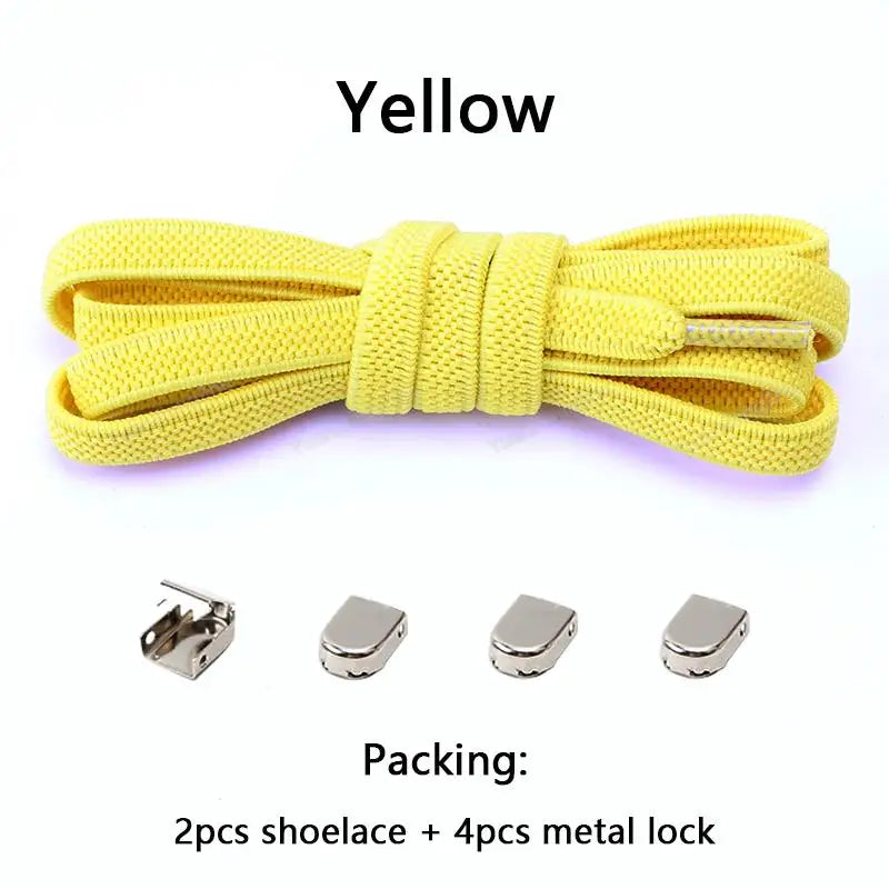 No tie Shoe laces Elastic laces Sneakers Flat Shoelaces without ties Quick Shoelace for Shoes Kids Adult One Size fits All Shoes - Smarsty