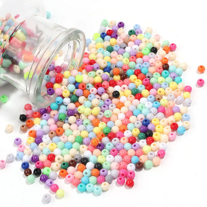 50Pcs 8mm Dual Color Glass Spacer Beads Set For Jewelry - Smarsty
