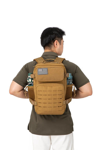 25L Tactical Backpacks for Men survival Laser Cut Molle Daypack Small Bug Out Bag Gym Hking Rucksack with Dual Cup Holders - Smarsty