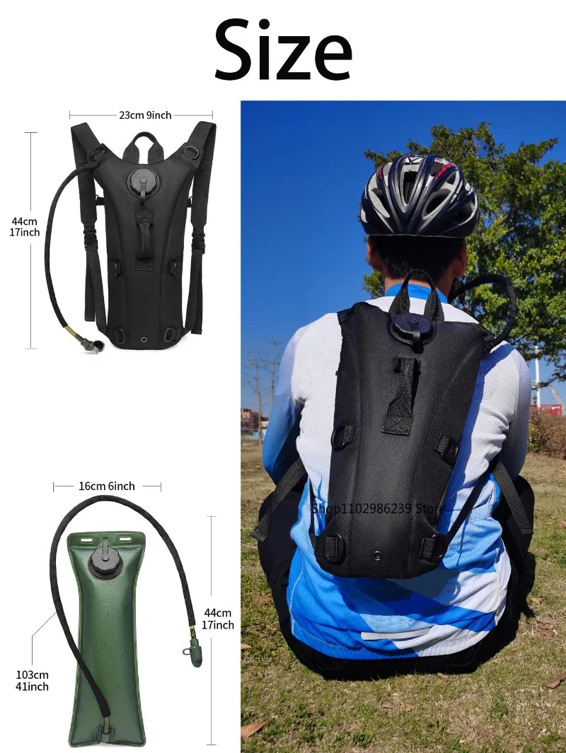 Outdoor Hydration Pack 3L Water Bladder Backpack Waterproof Water Bag for Running Hiking Cycling Biking Hunting Camping