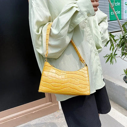 Retro Alligator Print PU Leather Small Women Handbag - Smarsty