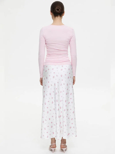 Tossy Summer Printed Fashion Long Skirt For Women High Waist Contrast Patchwork Slim Elegant Party Looks Ladies Y2k Maxi Skirt - Smarsty