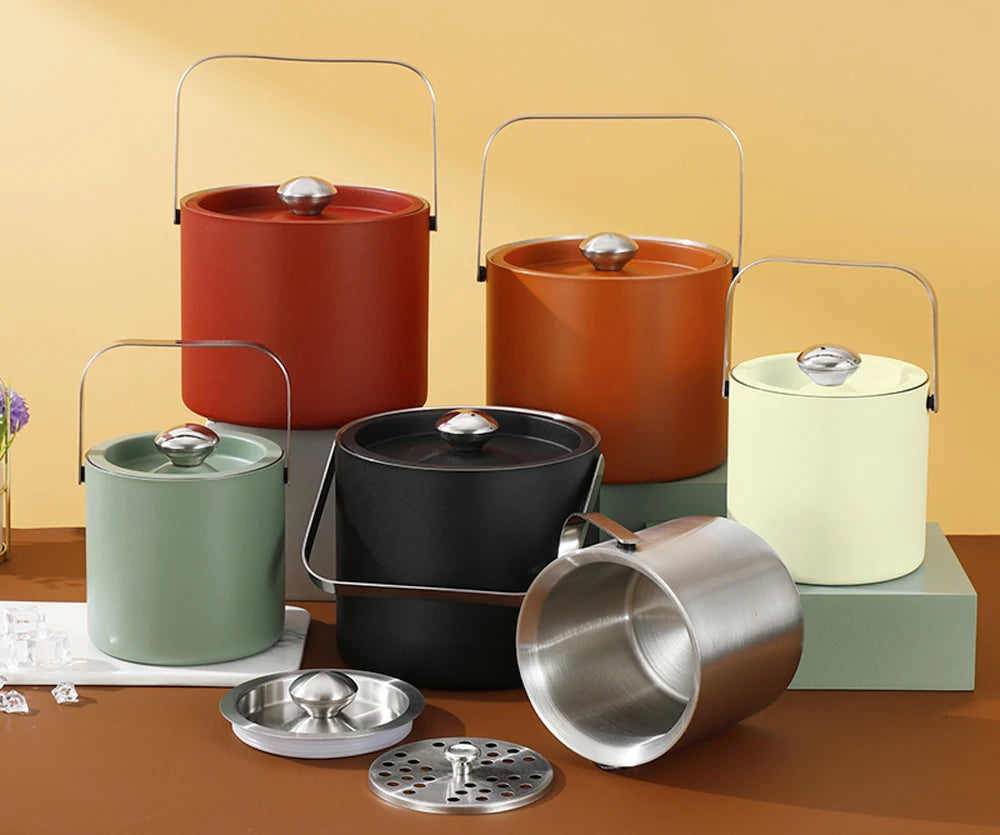 Portable Stainless Steel Ice Bucket for Outdoor Parties - Smarsty