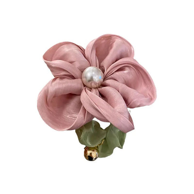 Summer Pearl Flower Scrunchie High Elastic Hair Tie - Smarsty