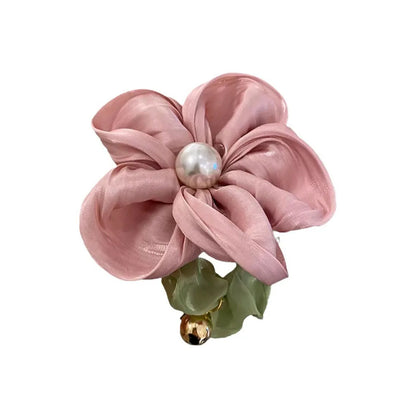 Summer Pearl Flower Scrunchie High Elastic Hair Tie - Smarsty