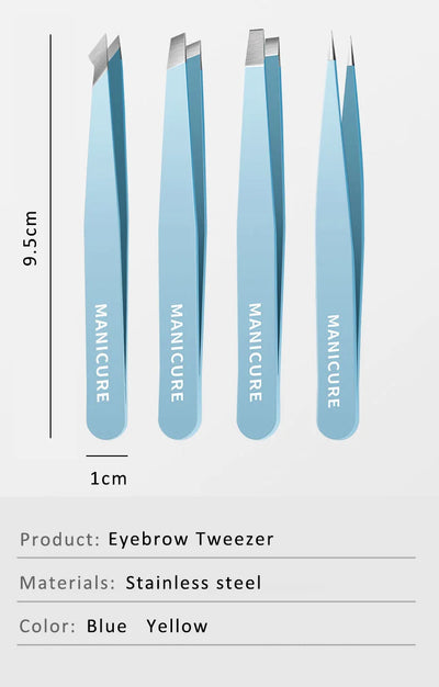 Colorful Stainless Steel Eyebrow Tweezers for Precision Hair Removal - Smarsty