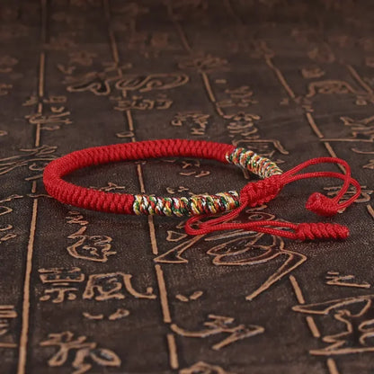 Tibetan Buddhist Lucky Bracelet Adjustable Red Thread Braid - Smarsty