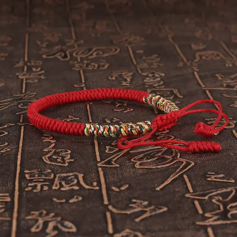 Tibetan Buddhist Lucky Bracelet Adjustable Red Thread Braid - Smarsty