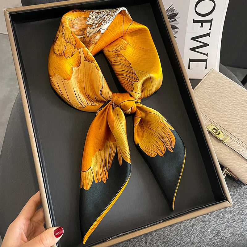 Luxury Silk Satin Scarf for Women with Sun Protection - Smarsty