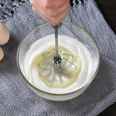 Stainless Steel Egg Beater Durable Semi-Automatic Mixer for Effortless Egg Cream Mixing Stirring and Beating for Kitchen Baking - Smarsty