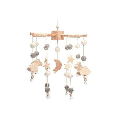 Baby Crib Mobile Bed Bell Rattle Toys Wooden Crochet Stars Pendant Bed Bell Toys Newborn Comfort Crib Bracket Hanging Toys Gifts by Smarsty
