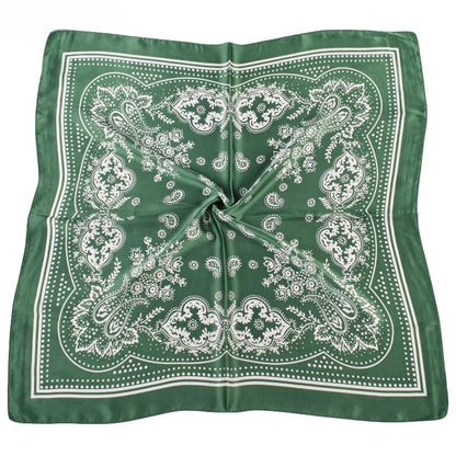 Women Paisley Satin Scarf Lightweight Sun Protection Shawl - Smarsty