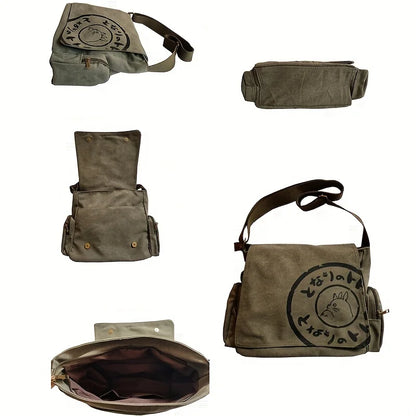 Vintage Cartoon Canvas Messenger Bag Women Large Capacity - Smarsty