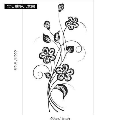 Beautiful Black Flower Wall Sticker for Home Decor - Smarsty