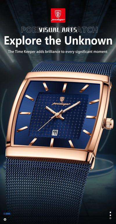Men's Waterproof Quartz Watch with Luminous Date Feature - Smarsty