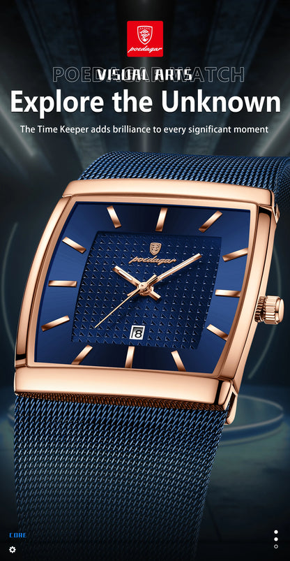 Men's Waterproof Quartz Watch with Luminous Date Feature - Smarsty