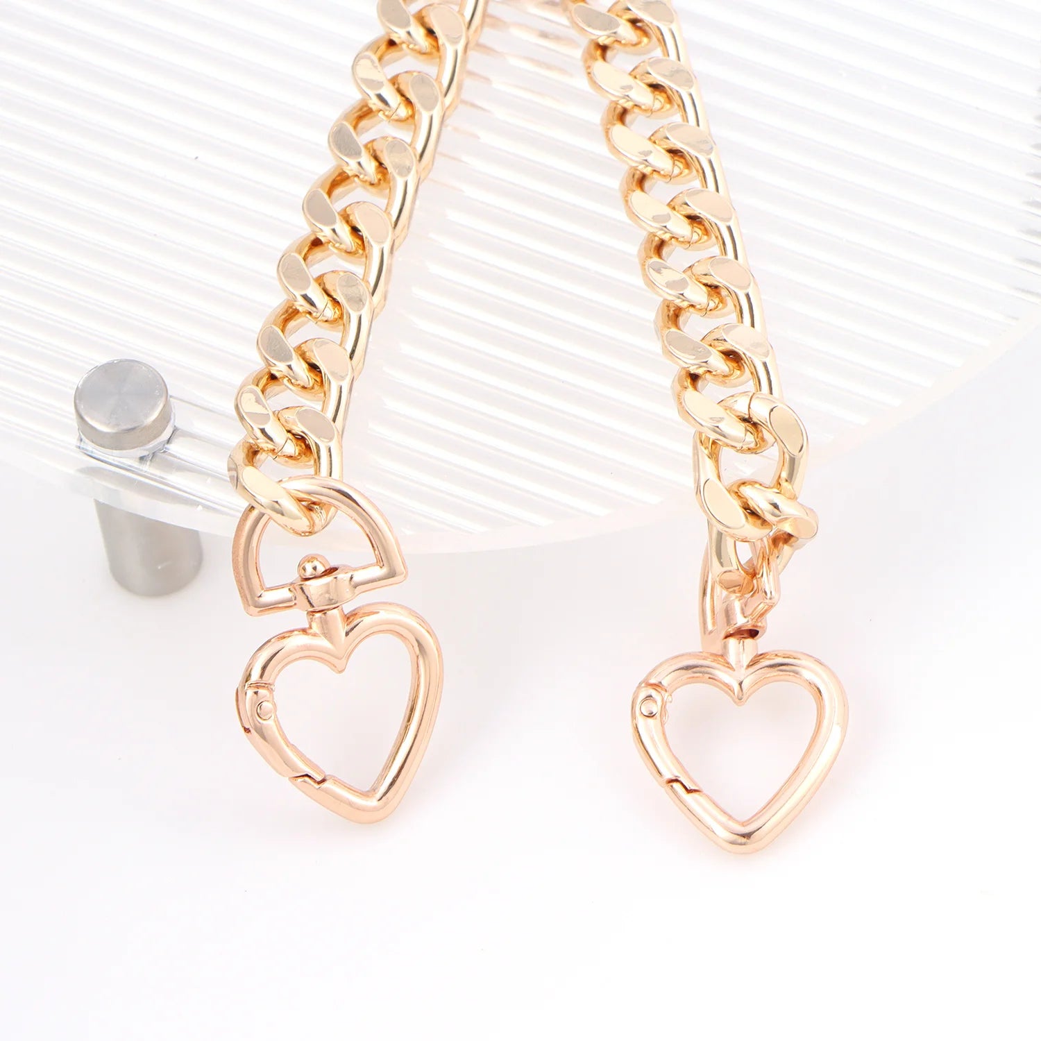 1pc Metal Purse Chain Strap Extender Heart Shape Purse Chain for Accessory Charms, Lengthen Crossbody Shoulder Handbags Strap