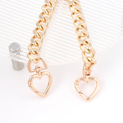 1pc Metal Purse Chain Strap Extender Heart Shape Purse Chain for Accessory Charms, Lengthen Crossbody Shoulder Handbags Strap - Smarsty