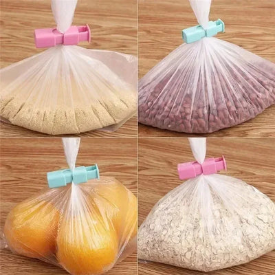 12 PCS Squeeze Bread Bag Clips Reusable Fresh Food Seal Plastic Clip Snack Bag Seal Spring Clip Home Kitchen Storage by Smarsty