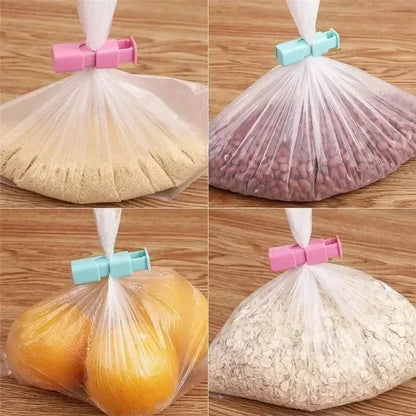12 PCS Squeeze Bread Bag Clips Reusable Fresh Food Seal Plastic Clip Snack Bag Seal Spring Clip Home Kitchen Storage