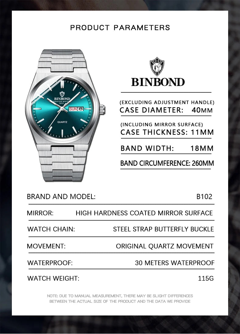 Luxury Waterproof Quartz Men's Watch with Luminous Features - Smarsty