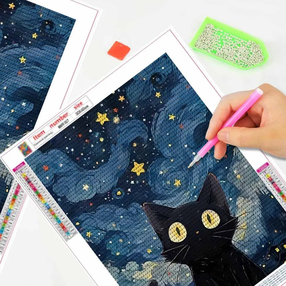 5D DIY Diamond Painting Star Cat Animal Art - Smarsty