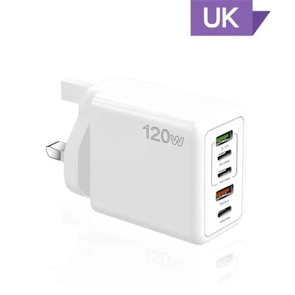 120W 5 Port USB PD Charger Fast Charging Wall Adapter - Smarsty