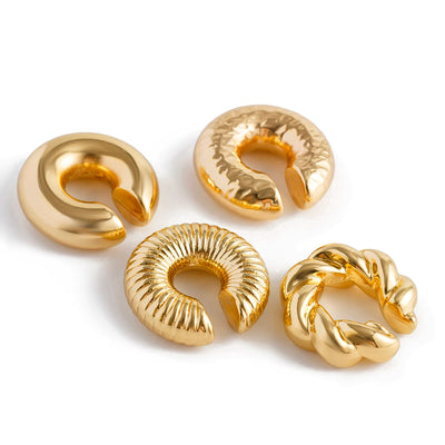 Ingemark 4Pcs Chunky Tube Clip Earrings for Women - Smarsty