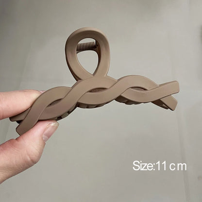 Korean Coffee Beige Acrylic Geometric Hair Claw Clip Large - Smarsty