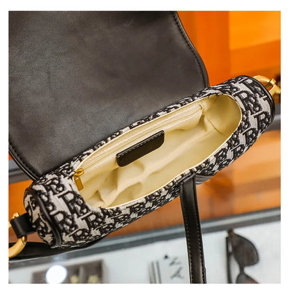 Studded Embroidered Shoulder Crossbody Bag Saddle Handbag - Smarsty