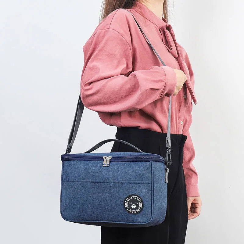 Insulated Portable Waterproof Lunch Bag With Shoulder Strap - Smarsty