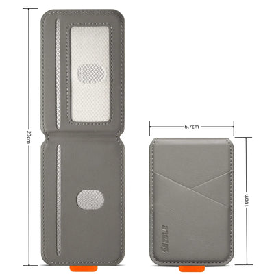 Luxury Leather Cellphone Magsafe Magnetic Card Holder For IPhone 14 13 15 16 17 Pro Max 16Plus RFID Anti-Skimming Bank ID Card - Smarsty