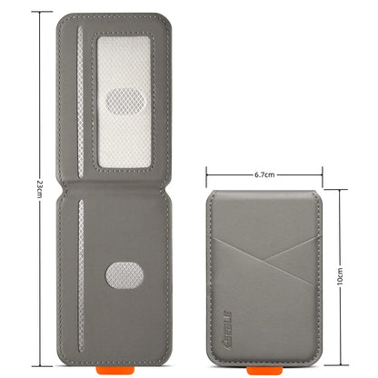 Luxury Leather Cellphone Magsafe Magnetic Card Holder For IPhone 14 13 15 16 17 Pro Max 16Plus RFID Anti-Skimming Bank ID Card