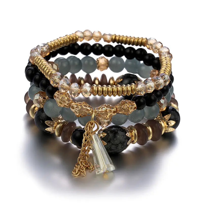 Colorful Glass Beaded Bracelet Set for Women - Smarsty