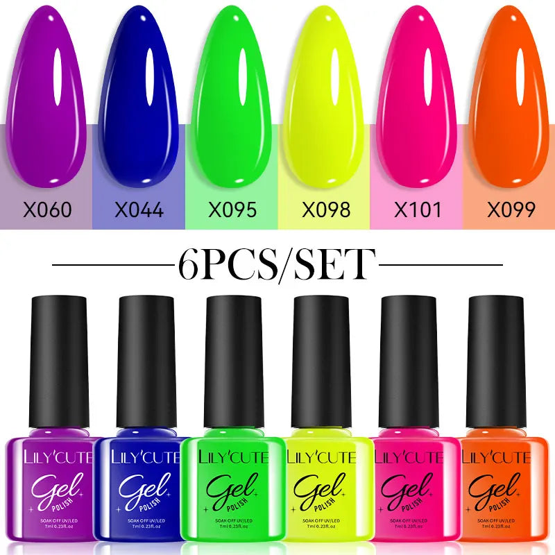 LILYCUTE 6 Piece Coffee Gel Nail Polish Set - Smarsty